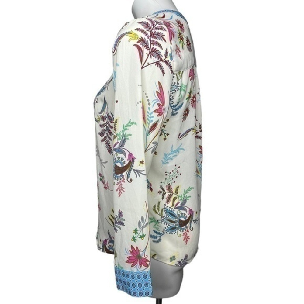 Talbots Tunic Blouse | Women SP small petite | Floral Semi Sheer Cream - Picture 4 of 11